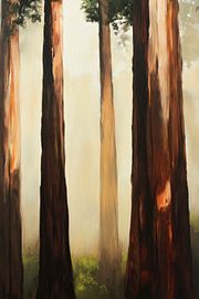 Mystischer Wald im Nebel von Poster Art Shop