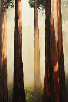 Forêt mystique dans le brouillard sur Poster Art Shop