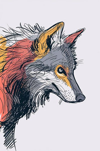 Bunte Skizze eines Fuchses von Art & Soul Creations