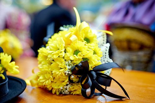 Historisch klederdracht bloemenboeket