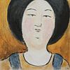Een portret van een Chinese dikke dame 'Fat lady' III van Linda Dammann