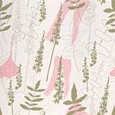 Bloemen in retro stijl. Moderne abstracte botanische kunst in roze, groen, wit van Dina Dankers thumbnail