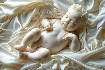 Baby in baarmoeder digitaal beeld van Egon Zitter