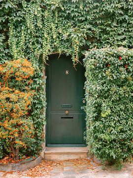 Paris Frankreich - Die mit Efeu bewachsene Tür | Montmartre Reisefotografie | Botanische Vibes von Raisa Zwart