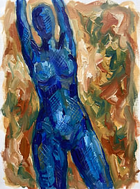 Vibrant Blue Figure