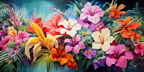 Tropical flowers background