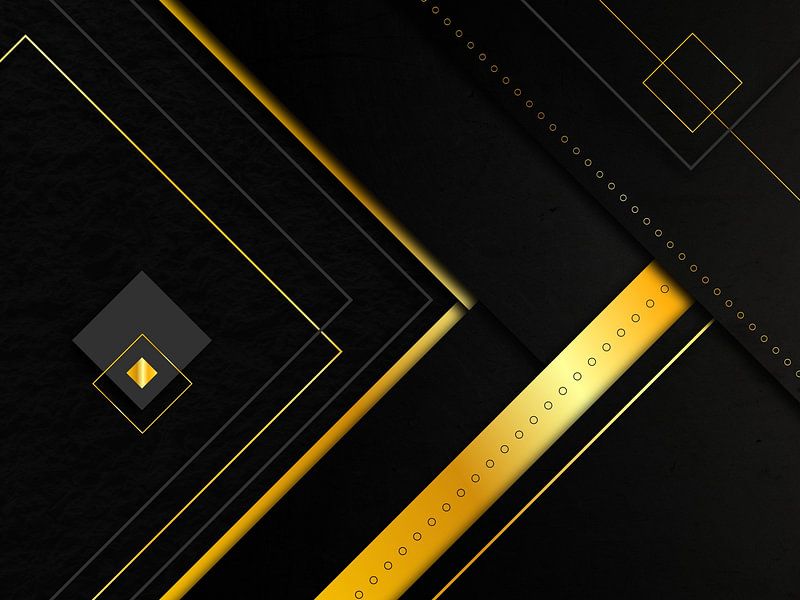 Golden geometry on a black background by Mixed media vector arts