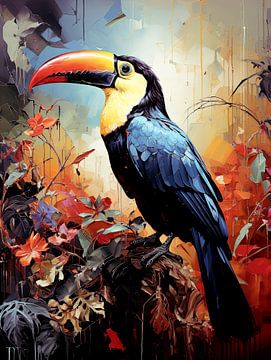Tukan Vogel Ölgemälde von Virgil Quinn - Decorative Arts