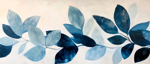 Motif de feuille bleu