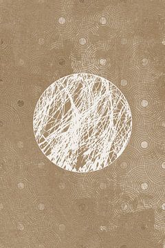 Ikigai. Abstracte minimalistische zen-kunst. Japanse stijl. Aardetinten X van Dina Dankers
