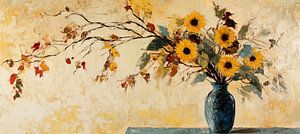 Sonnenblumen in blauer Vase | Sunflowers in Blue Vase