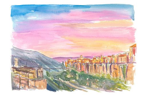 Cuenca une ville de rêve à l'aquarelle en Castille-La Manche