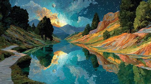 abstrakte bunte Landschaft