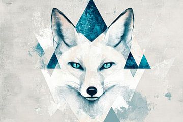 Eisiger Blick – geometrischer Fuchs von Poster Art Shop
