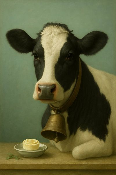 The proud cow with bell by Kleurenrijk