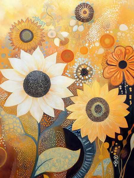Zonnebloemen abstract van Imagine