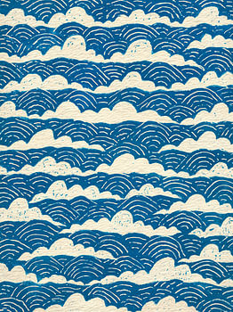 Blauwe golven – motief in Japanse stijl
