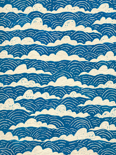 Blaue Wellen – Muster im japanischen Stil