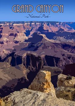Vintage poster, Grand Canyon National Park, Arizona, Amerika van Discover Dutch Nature