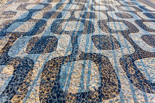 Bekend zwart wit design van de Ipanema boulevard in Rio de Janeiro, Brazilië, Zuid-Amerika