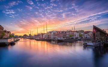 Sonnenuntergang Galgewater Leiden von Dick van Duijn