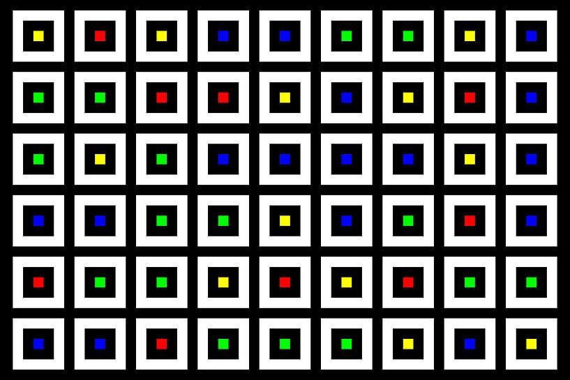 Emboîté | Centre | 09x06 | N=02 | Aléatoire #02 | RGBY par Gerhard Haberern