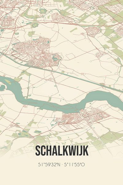 Vintage map of Schalkwijk (Utrecht) by Prints of Place