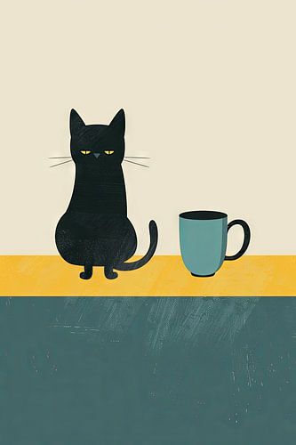 Amateurs minimalistes de chat et de café