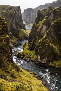 Fjaðrárgljúfur kloof in IJsland van Danny Slijfer Natuurfotografie