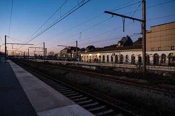 Tienen station at dusk by Werner Lerooy