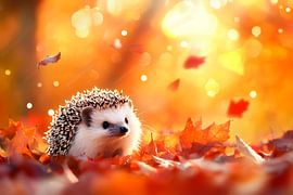 Igel im Herbst von Poster Art Shop