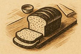 Pain dans le style gravure sur bois