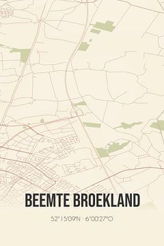 Vieille carte de Beemte Broekland (Gelderland) sur Rezona