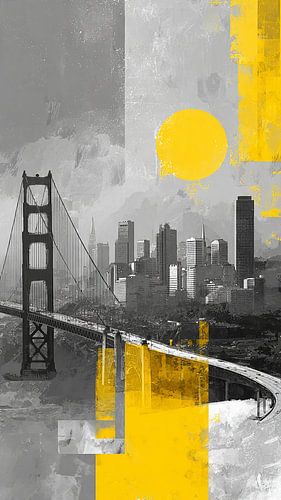 Golden Gate Abstract City Art