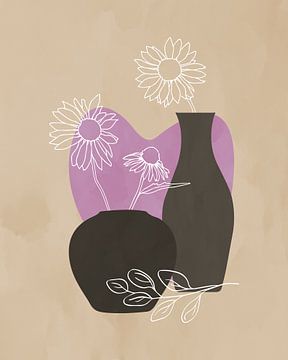 Minimalistisch stilleven van Echinacea van Tanja Udelhofen