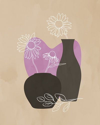 Minimalistisch stilleven van Echinacea