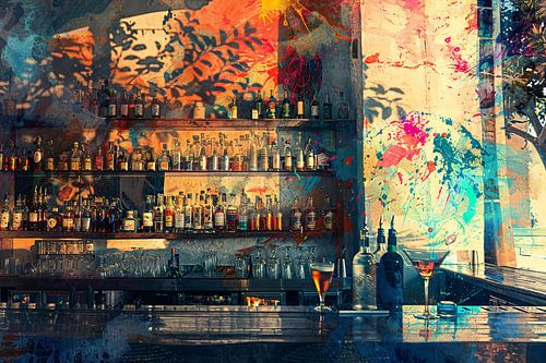 Bar mit Stehlampe von Art & Soul Creations