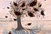 Baum des Lebens mit Admiral-Schmetterlingen von Bianca Wisseloo