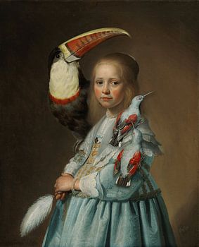 Fille Verspronck avec des oiseaux