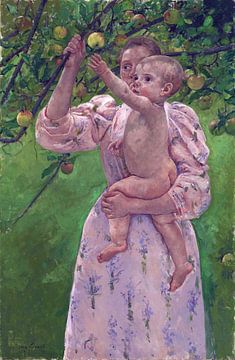 Mary Cassatt, enfant cueillant des fruits - 1893 sur Atelier Liesjes