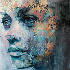 Portret Van Een Vrouw Met Patronen van Kunst Kriebels