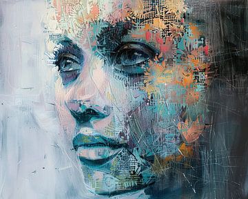 Portret Van Een Vrouw Met Patronen van Kunst Kriebels