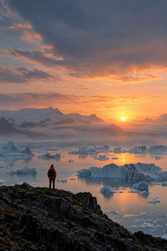 Eisberglagune im Sonnenaufgang