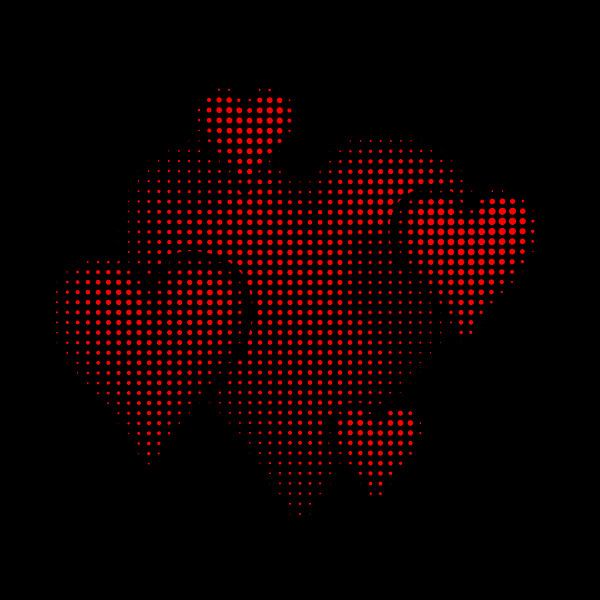 Halftone pattern hearts black red by Jörg Hausmann