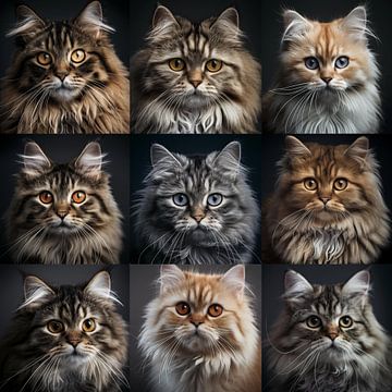 Kattenportretten van Koffie Zwart