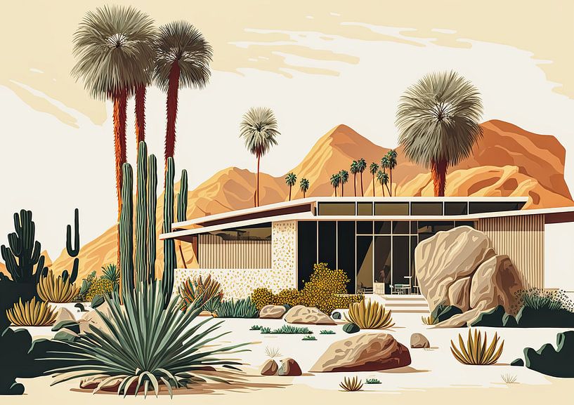 Bungalow jaren vijftig Arizona USA van Vlindertuin-Art