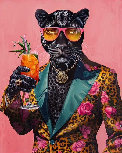 Panter in Bloemenpak