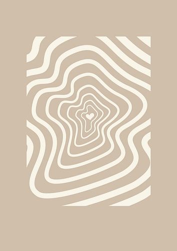Art graphique Heartbeat - Beige - Salon &amp ; Chambre à coucher - Intérieur minimaliste - Abstrait sur Design by Pien