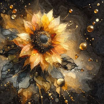 Sunflower – Golden Sunflower in abstract play of light