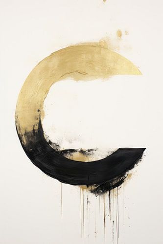 Abstracte kalligrafie met de C